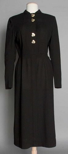ADRIAN WOOL DAY DRESS, 1940s