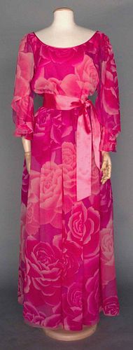 HANAE MORI CHIFFON DRESS, c. 1980
