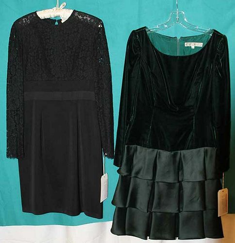 TWO DESIGNER PARTY DRESSES, LATE 20TH C