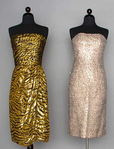 TWO DESIGNER COCKTAIL DRESSES, 1980s