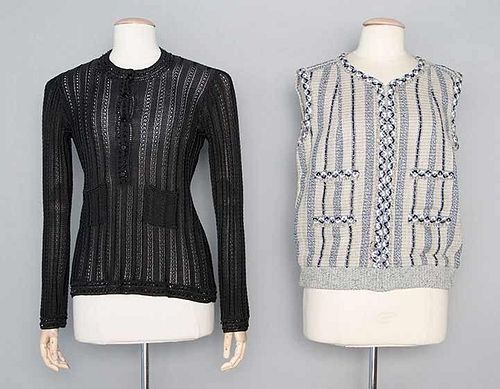 TWO CHANEL M SZ SWEATERS, 1990s