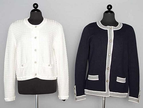 TWO CHANEL CASHMERE SWEATERS, L & XL, 2000s