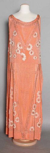 CRYSTAL BEADED APRICOT GOWN, 1922