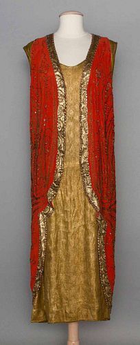 TWO PIECE BEADED GOWN, MID 1920s
