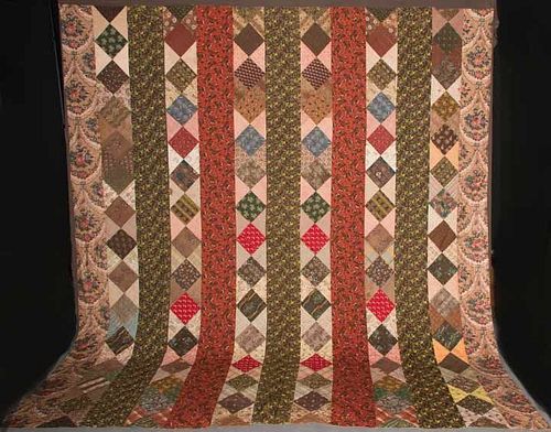 PIECED COTTON QUILT, EARLY 19TH C