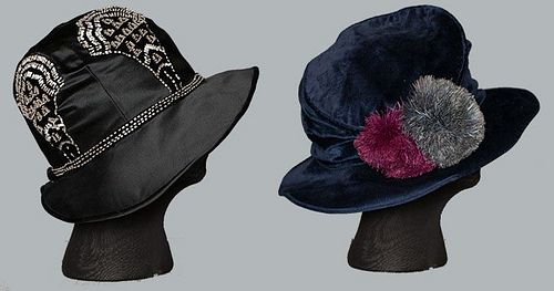TWO BRIMMED CLOCHES, 1920s