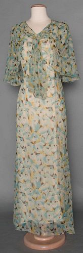 PRINTED CHIFFON PARTY DRESS, 1930s