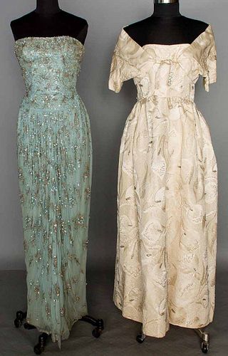 TWO BEADED SOPHIE GOWNS, 1950-1960s