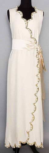 CHRISTIAN DIOR WHITE EVENING GOWN, c. 1968