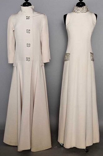 JEWELED EVENING GOWN & COAT, LATE 1960s