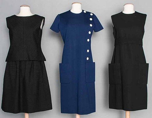 THREE NORELL WOOL DRESSES, 1960s
