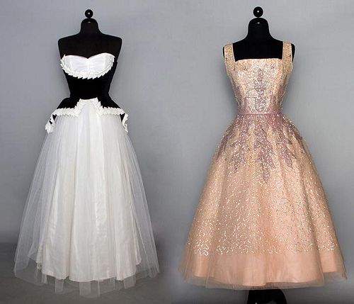 TWO TULLE BALLGOWNS, 1950s
