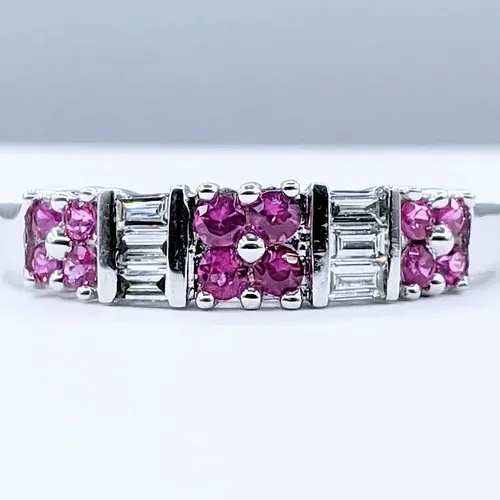 Fabulous Pink Sapphire & Diamond Dress Ring