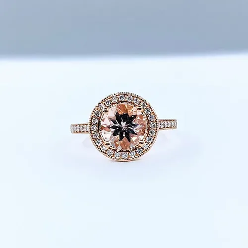 Charming Morganite & Diamond Dress Ring