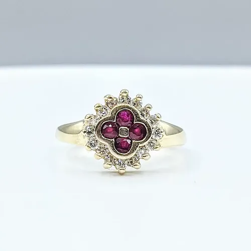 Beautiful Vintage Ruby  & Diamond Dress Ring