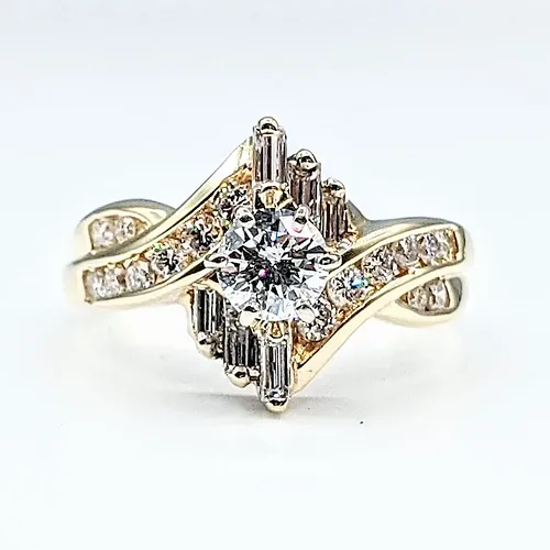 Striking Multi-Cut Diamond Engagement Ring