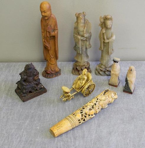 Lot of Assorted Japanese Carved Items.