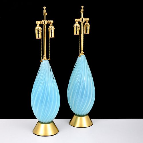 Pair of Murano Lamps, Manner of Archimede Seguso