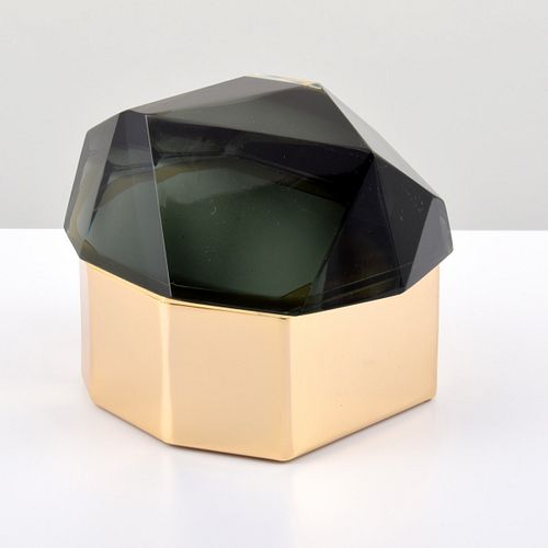 Faceted & Lidded Box, Manner of Andrea Walsh