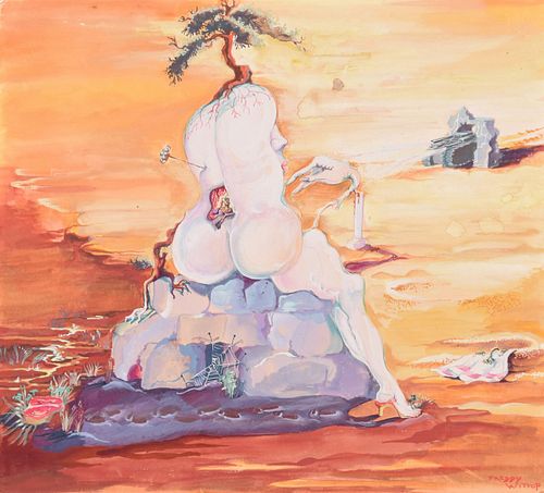 Freddy Wittop Surrealist Nude Landscape Painting