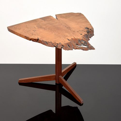 George Nakashima Free Edge Pedestal Occasional Table