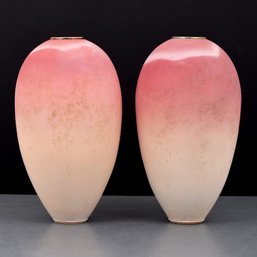 Pair of Monumental Signed Vases