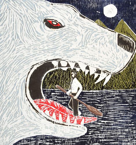 Richard Bosman "Polar Bear" Woodcut, Signed Edition