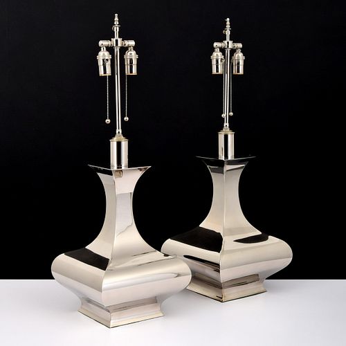 Pair of Chrome Lamps