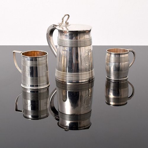 Sterling Silver Stein & 2 Mugs / Cups