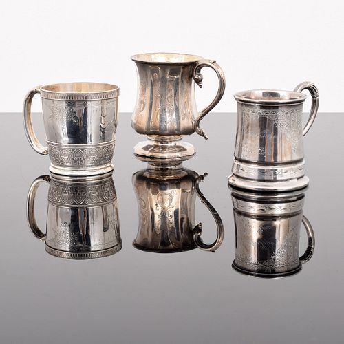 3 Sterling Silver Mugs / Cups; Gorham...