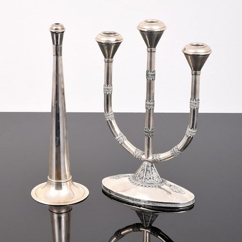 2 Sterling Silver Candle Holders; Tiffany & Co....