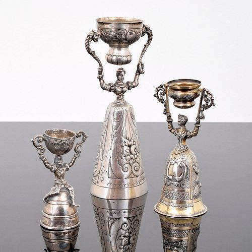 3 Sterling Silver Wedding Wager Cups