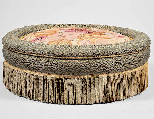 VICTORIAN STYLE UPHOLSTERED OTTOMAN