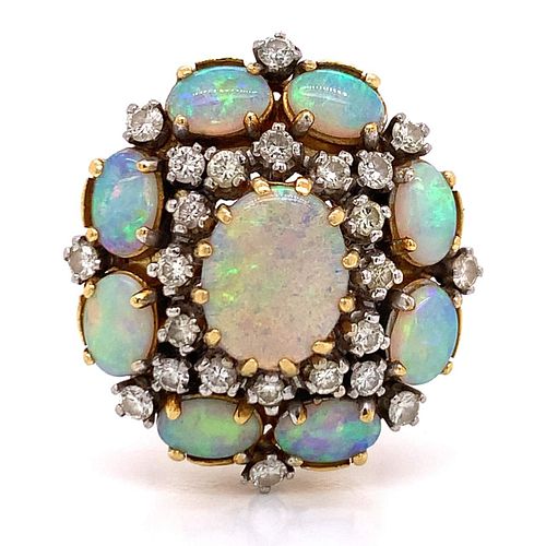 Zeika Opals & Diamonds 18k Gold Ring