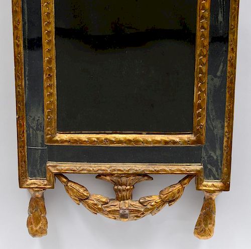 EMPIRE CARVED AND GILTWOOD MIRROR
