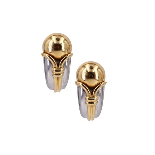 Bvlgari 18K Gold Diamond & Hematite Sphere Ear Clips