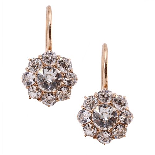2.40ctw Diamonds & 18k Rose Gold Rosetta Earrings