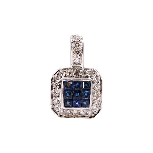 Sapphires, Diamonds & 18k Gold Pendant
