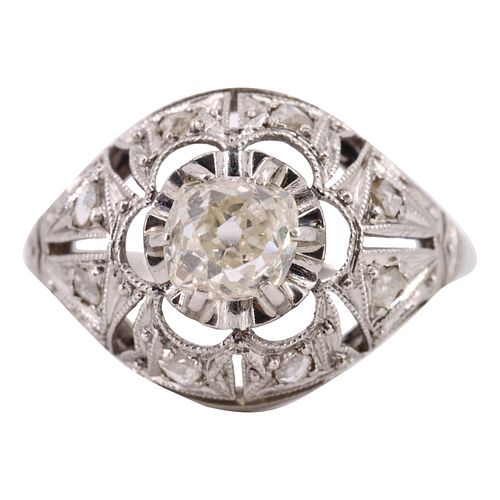 0.65cts Diamond & Platinum Art Deco Ring