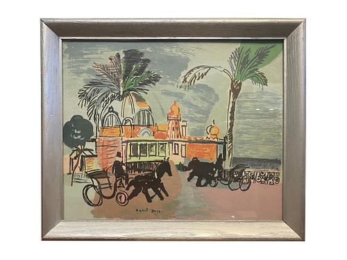 Raoul Dufy Ink and Watercolor Litograph Painting