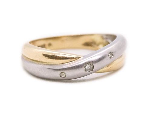 Bicolor 14k Ring with Diamonds