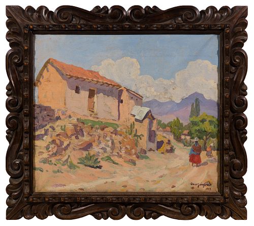 Victor Arze Gongora (Bolivian, 1916-2007) Oil on Burlap