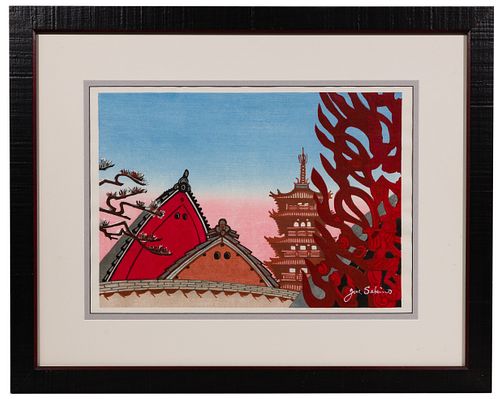 Jun'ichiro Sekino (Japanese, 1914-1988) 'Yamatoji' Woodblock Print