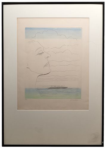 Man Ray (American, 1890-1976) 'Elizabeth' Etching and Aquatint