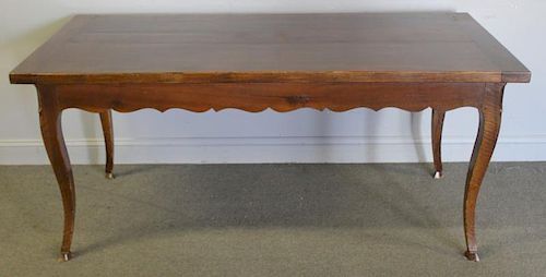 Antique French Provincial Harvest Table with Deep