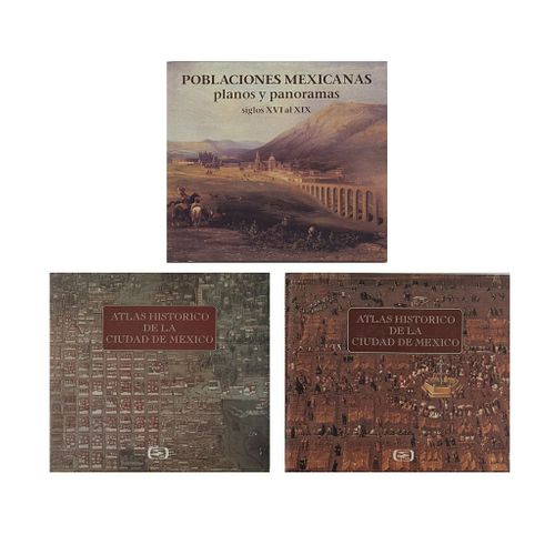 Atlas Histórico de la Ciudad de México / Poblaciones Mexicanas Planos y Panoramas Siglos XVI al XIX. Piezas: 3.