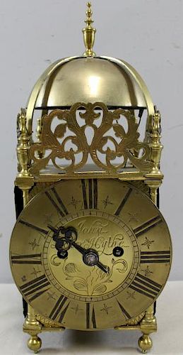 John.J.Cythe.Signed Antique Brass Clock with