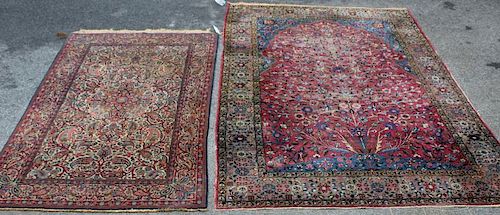 Lot of 2 Finely Woven Handmade Antique Carpets.