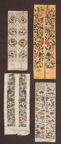 FOUR PAIR EMBROIDERED SLEEVE BANDS, CHINA