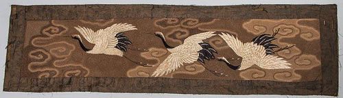 EMBROIDERED PANEL, JAPAN, 19TH C